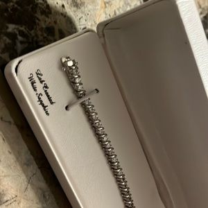 Sterling Silver Lab-Created White Saphire Tennis Bracelet